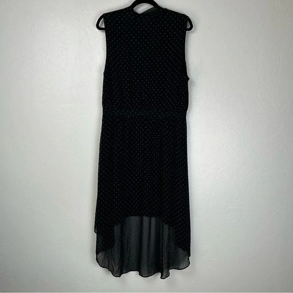 Avec Les Filles High Low Dress Black Sleeveless Bow Neck Size XL - Picture 6 of 9